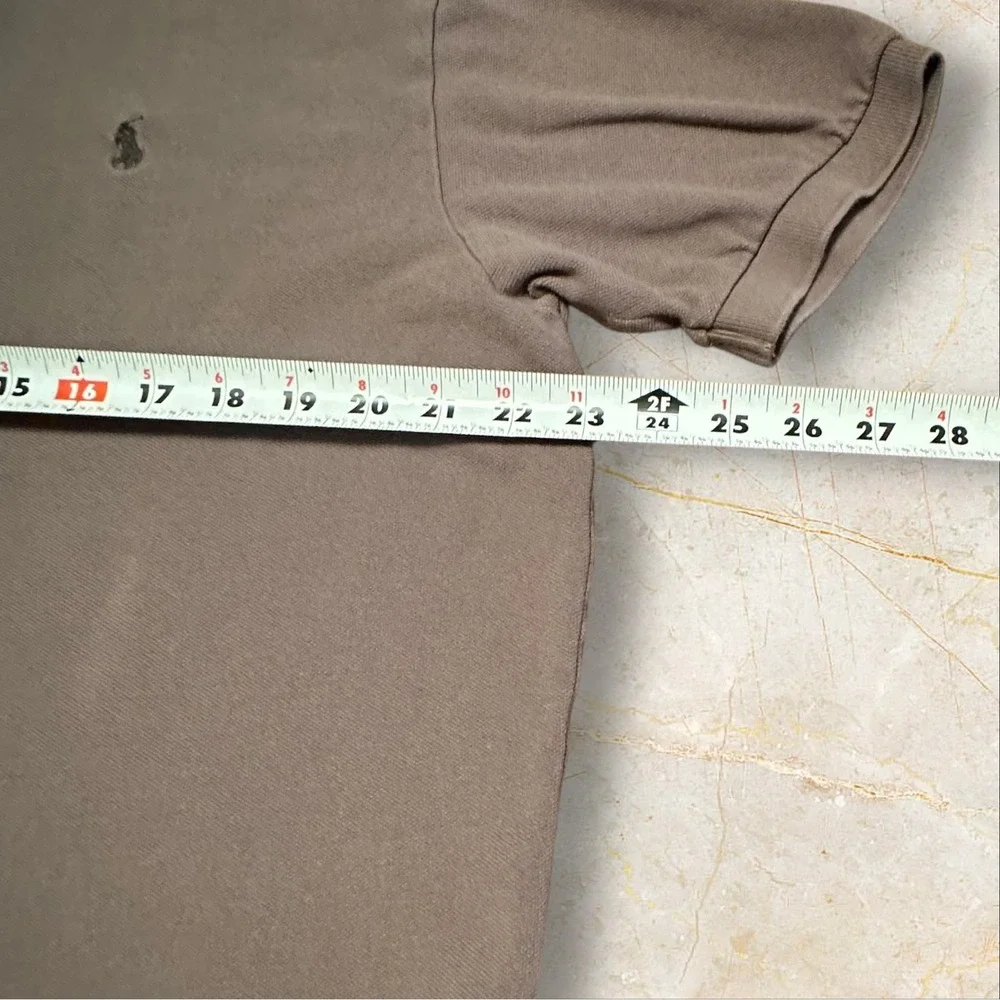 Polo Ralph Lauren Mens‎ L Brown Cotton Polo Shirt Short Sleeve Classic